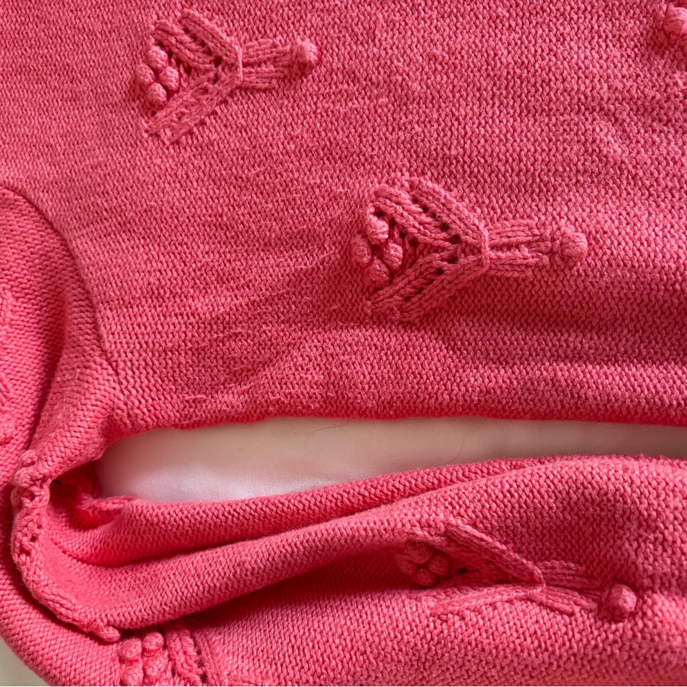 LOFT Women Large Petite Coral Textured Crew Neck Sweater - Picture 9 of 10